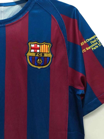 Vintage 2005/2006 FC Barcelona Ronaldinho #10 CL Final Retro Jersey